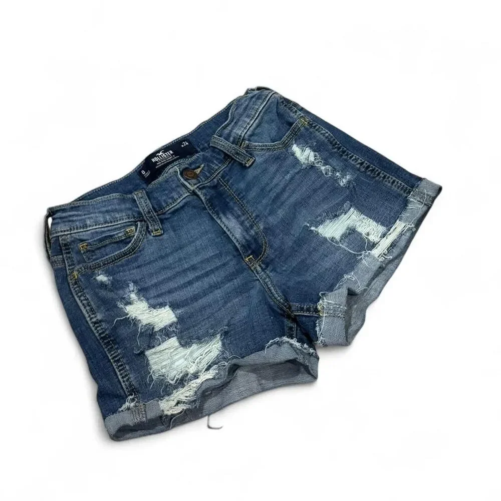 Hollister blue denim shorts